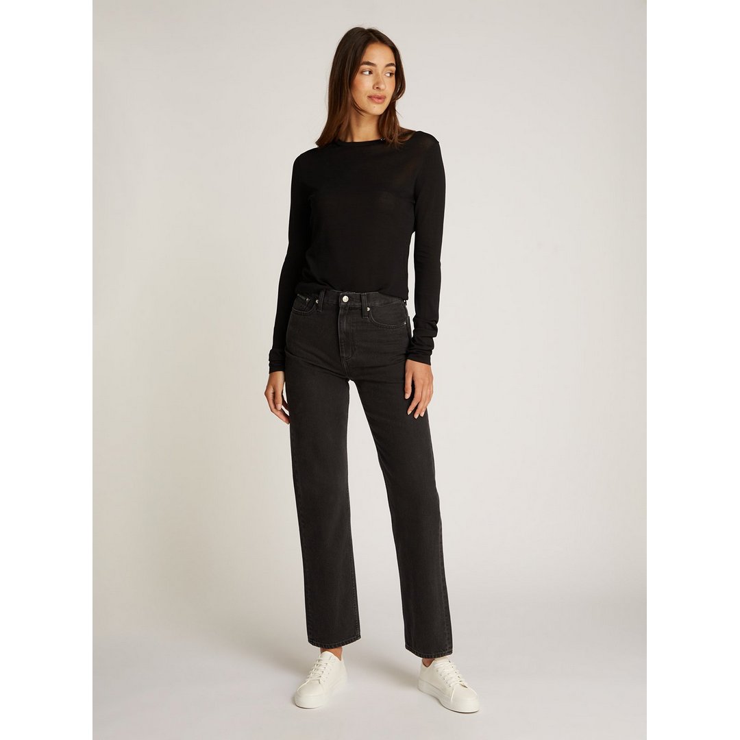 High Rise Straight Denim Black / 3027