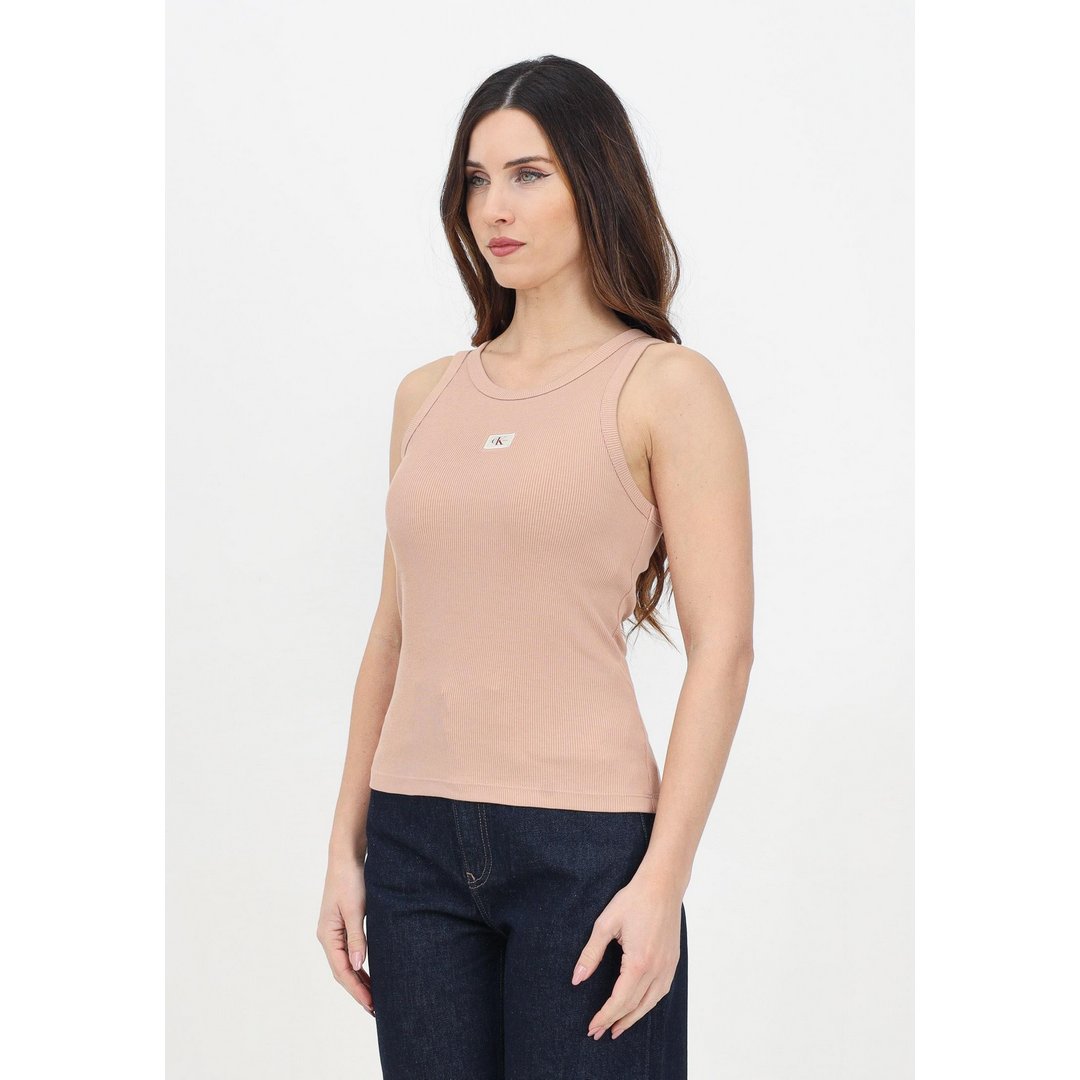 Woven Label Rib Tank Top Tuscany / L