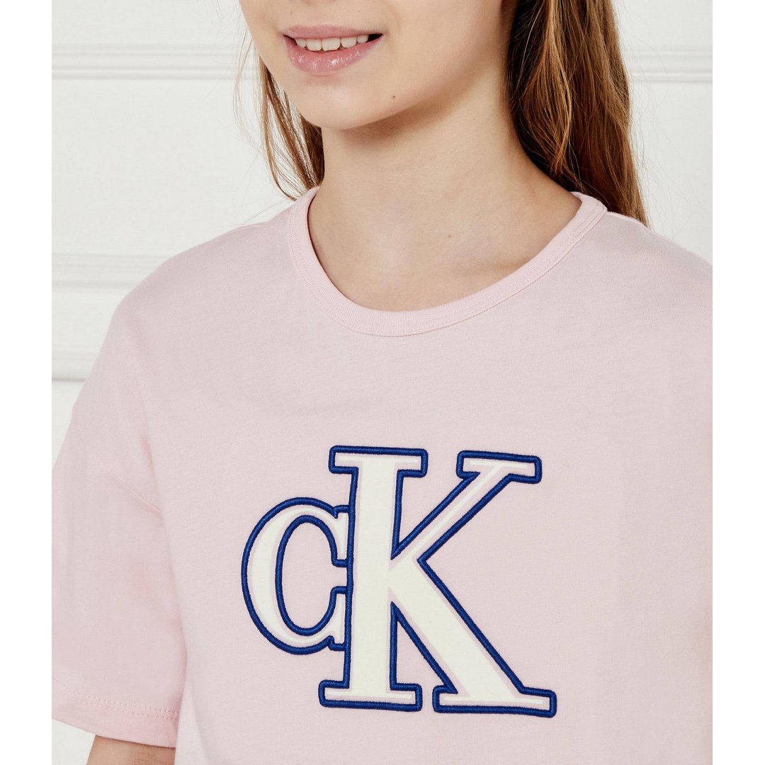 Monogram Flock Boxy Ss T-Shirt Chalk Pink / 10