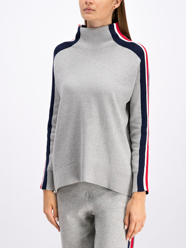 Maisy Mock-Nk Swtr LIGHT GREY HEATHER / L