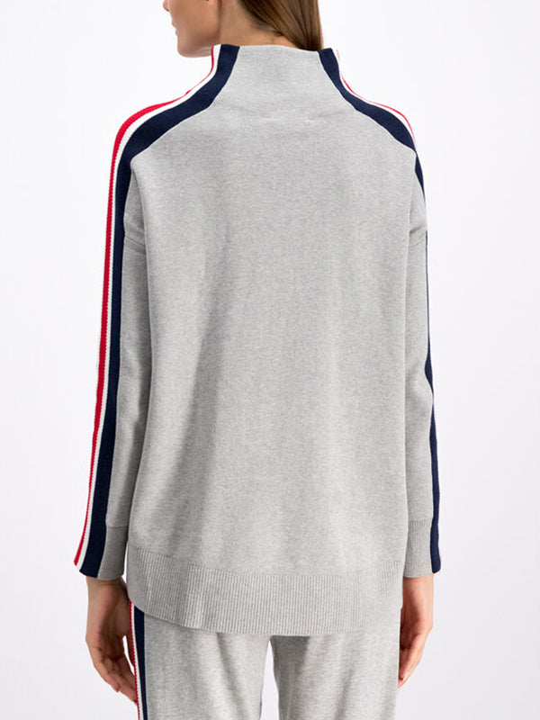 Maisy Mock-Nk Swtr LIGHT GREY HEATHER / L