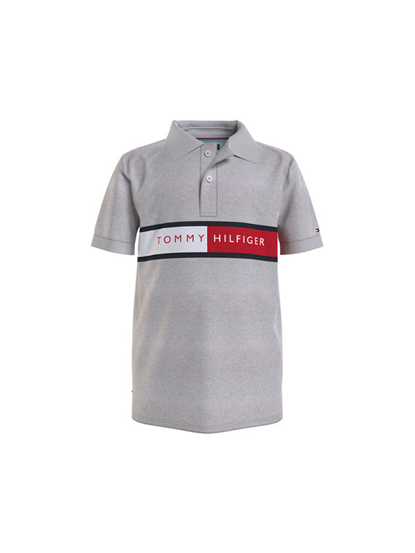 Hilfiger Flag Polo S Light Grey Heather / 10