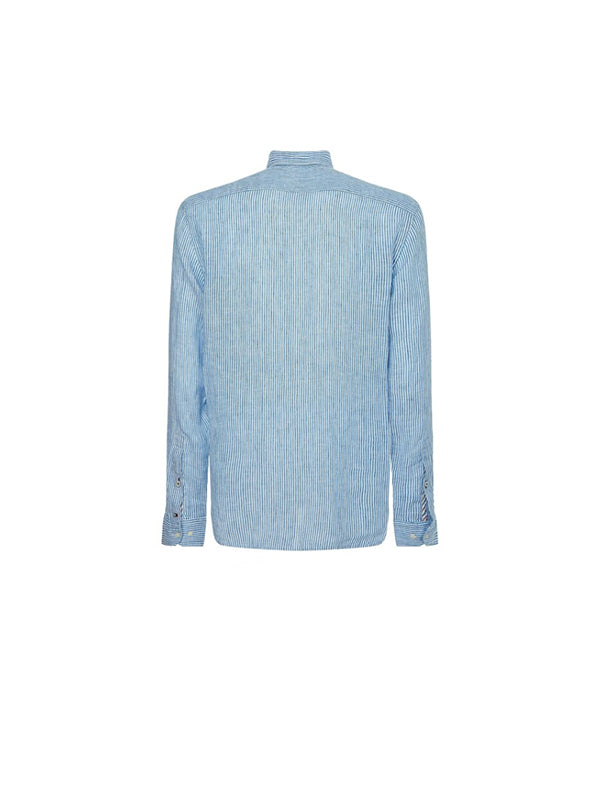 Linen Ithaca Shirt Bio Blue / White / L