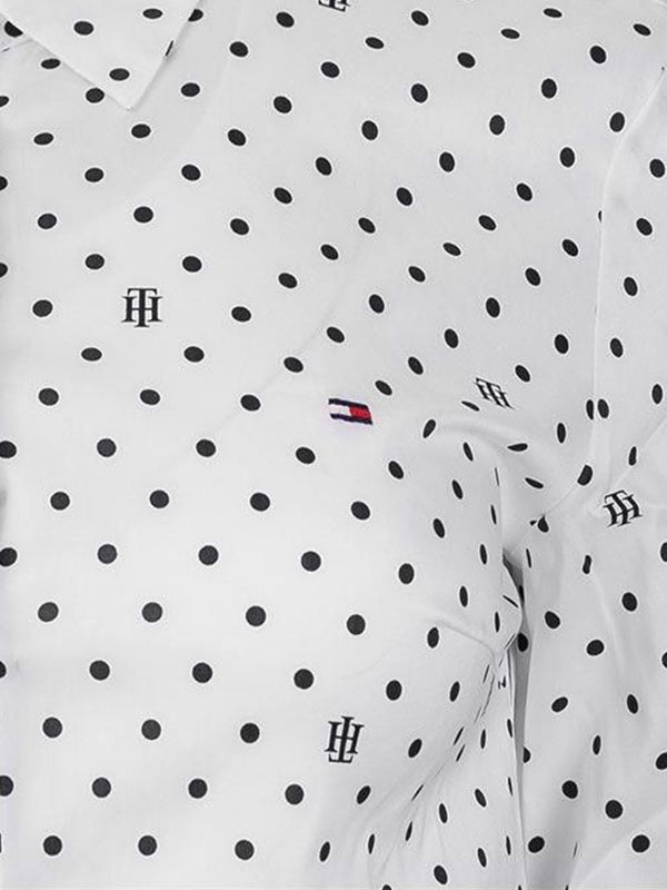 Stretch Poplin Slim Th Polka Dot / Th Optic White / 42