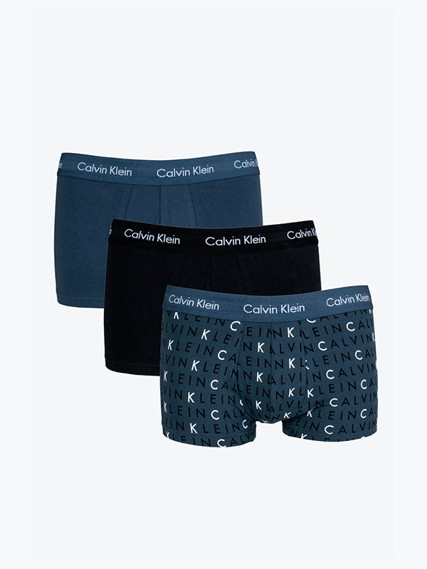 Low Rise Trunk 3Pk HEMISPERE BLUE/SUBDUED LOGO/BLACK / L