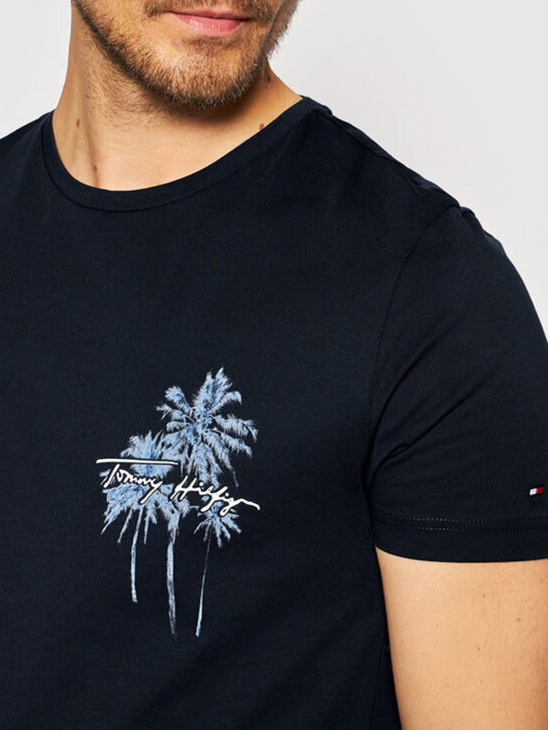 Palm Box Print Tee Desert Sky / L