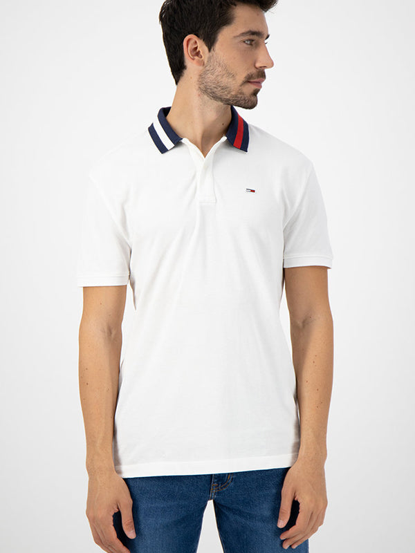 Tjm Flag Neck Polo White / L