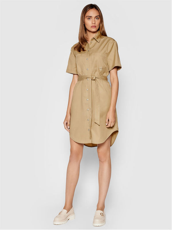 Utility Shirt Dress Travertine / L