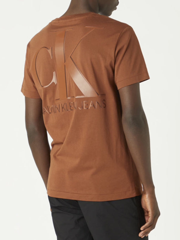 Leather Monogram Tee Tortoise Shell / L