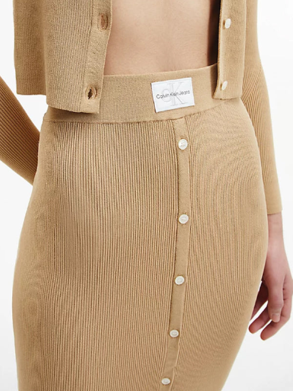 Badge Knitted Skirt Tawny Sand / L