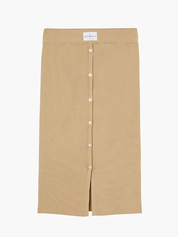 Badge Knitted Skirt Tawny Sand / L