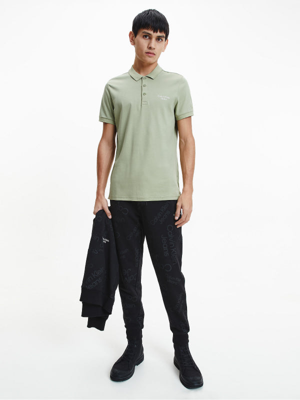 Stacked Logo Polo Faded Olive / L