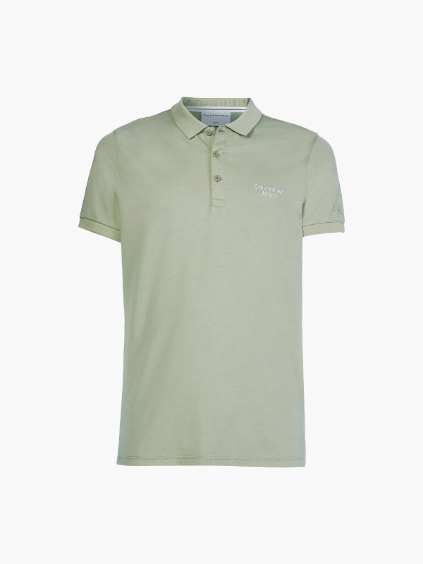 Stacked Logo Polo Faded Olive / L