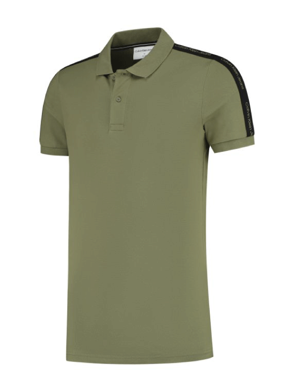 Contrast Tape Polo Burnt Olive / L