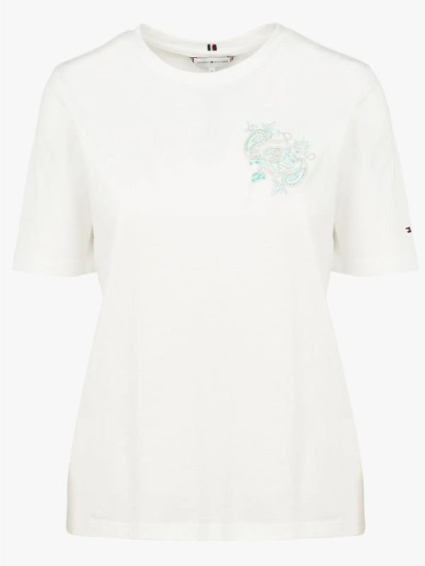 Regular Th Paisley C-Nk Tee Ss Ecru / L