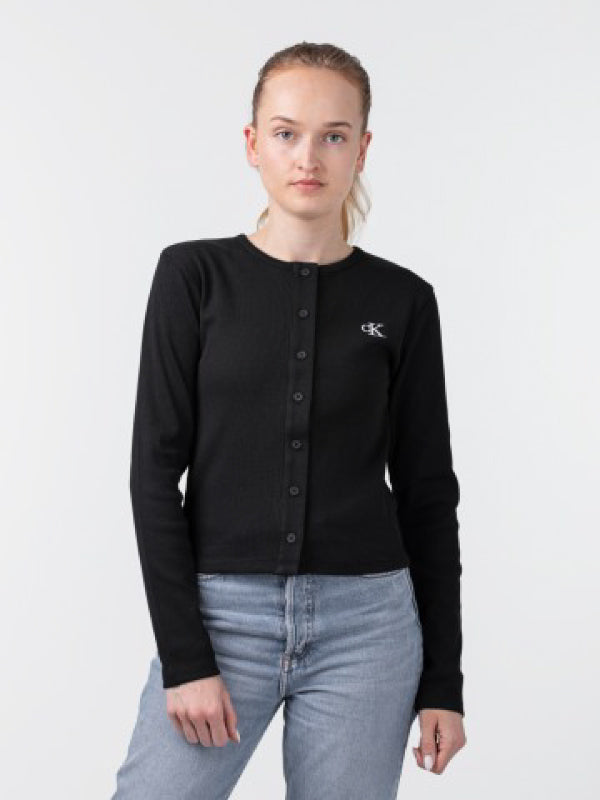 Ck Rib Cardigan Ck Black / L