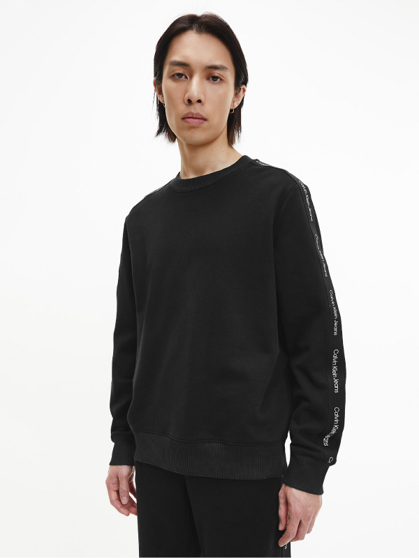 Contrast Tape Crew N Ck Black / L