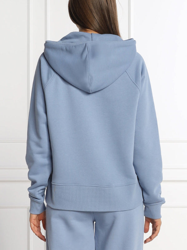 Regular Varsity Ribbed Hoodie Moon Blue / L