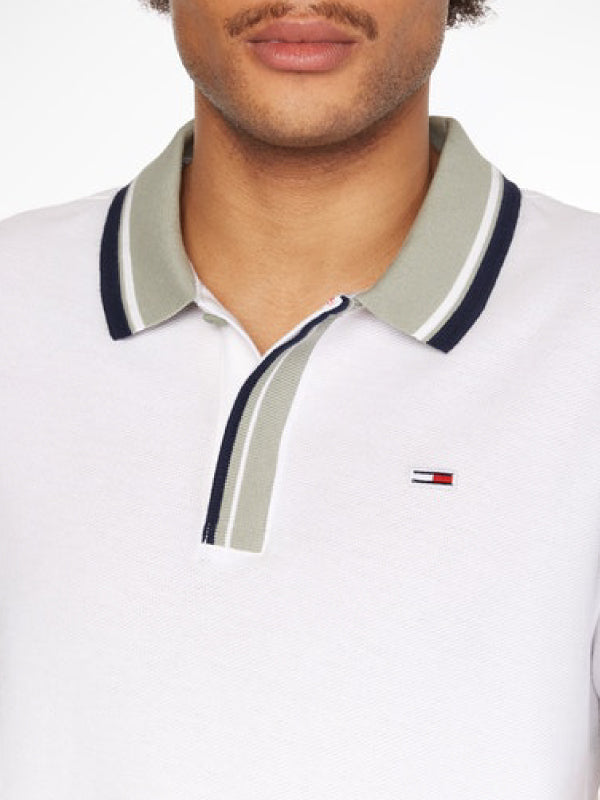 Tjm Tipped Honeycomb Polo White / L