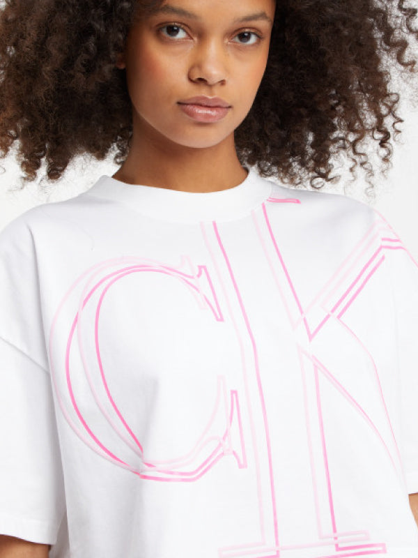 Illuminated Ck Crop Tee Bright White / L