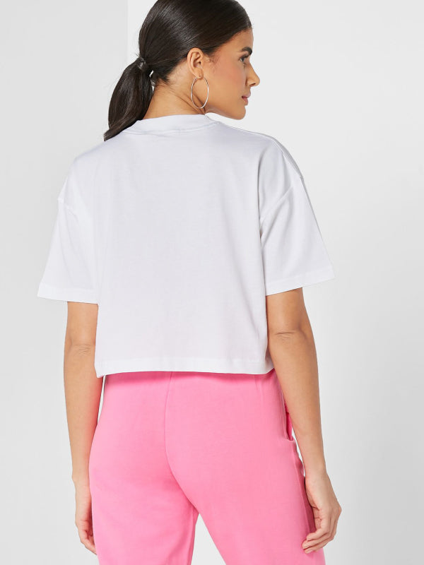 Illuminated Ck Crop Tee Bright White / L