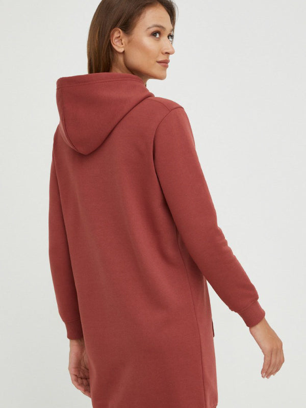 Monogram Hoodie Dress Terracotta Tile / L