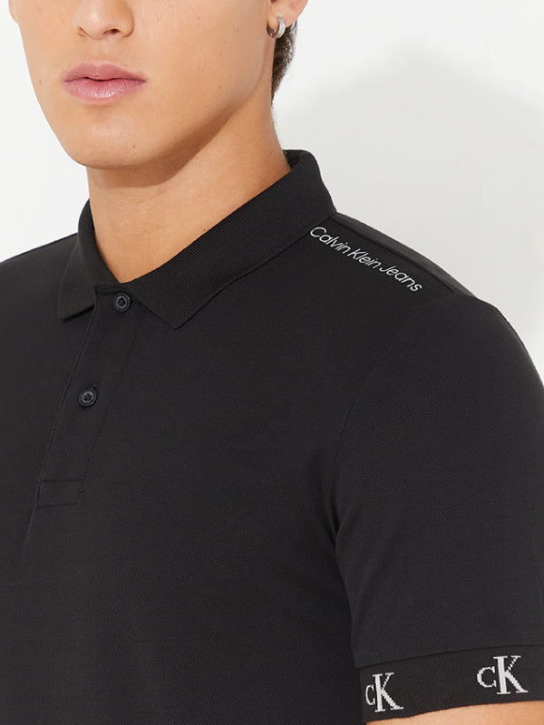 Logo Jacquard Polo Ck Black / L