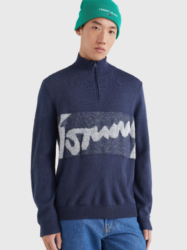 Tjm Rlxd Signature Half Zip Twilight Navy / L