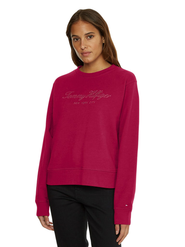 Reg High Shine Emb C-Nk Swtshrt Italian Wine / L