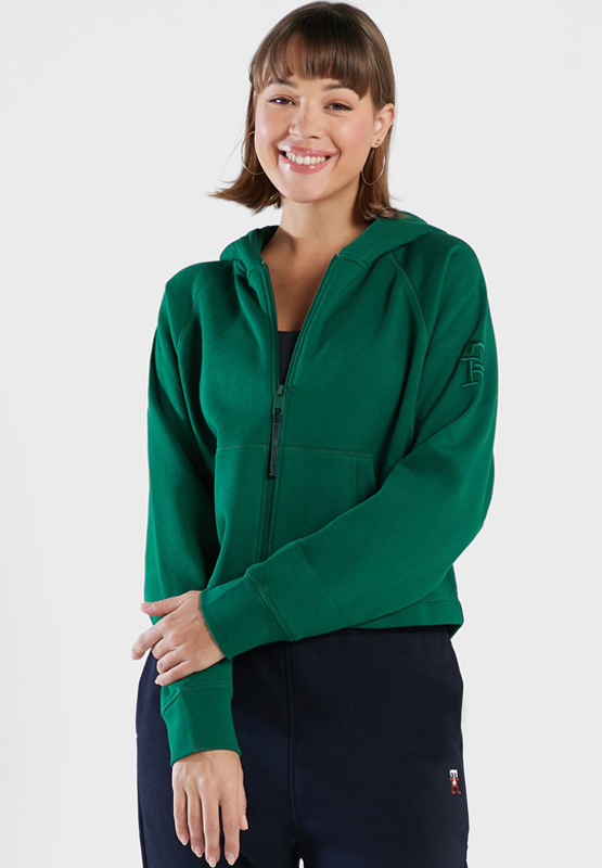 Relaxed Th Short Zipper Hoodie Prep Green / L