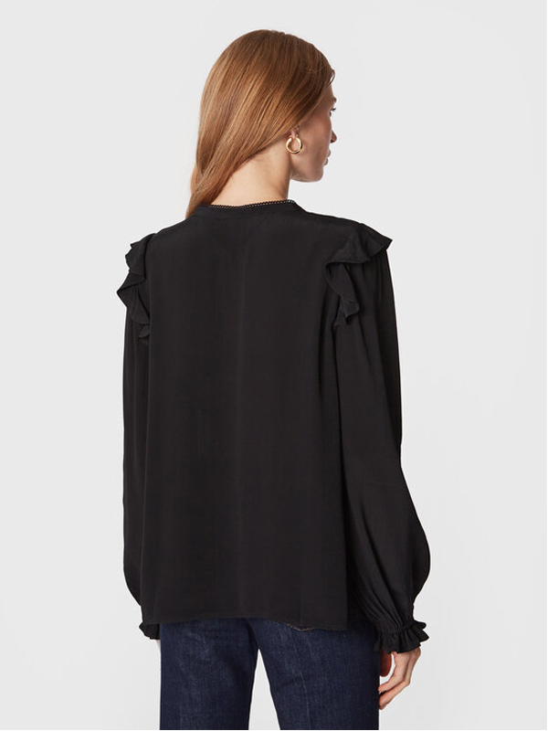 Moss Crepe Solid Blouse Ls Black / 42