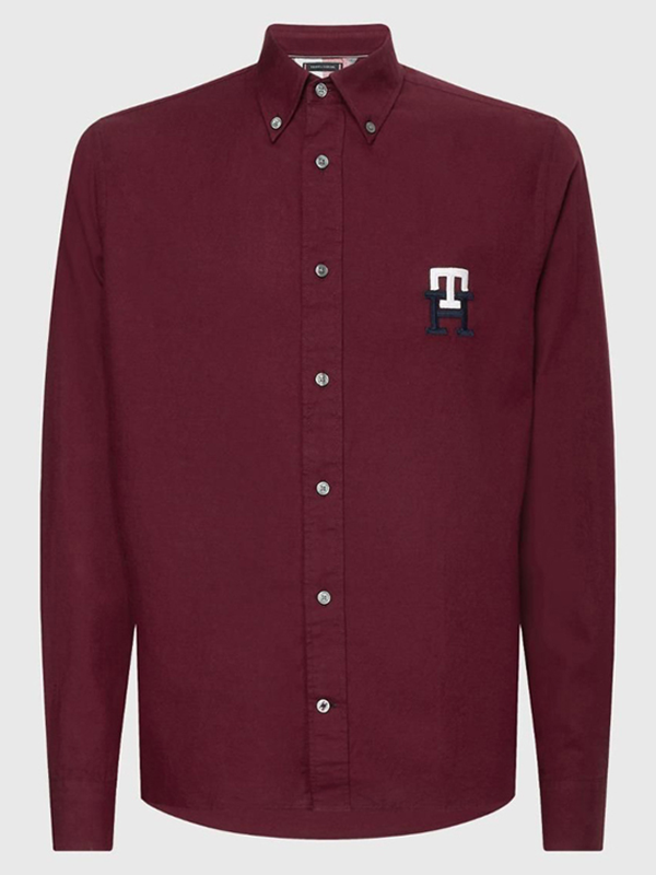 Cashmere Touch Monogram Rf Shirt Deep Burgundy / L