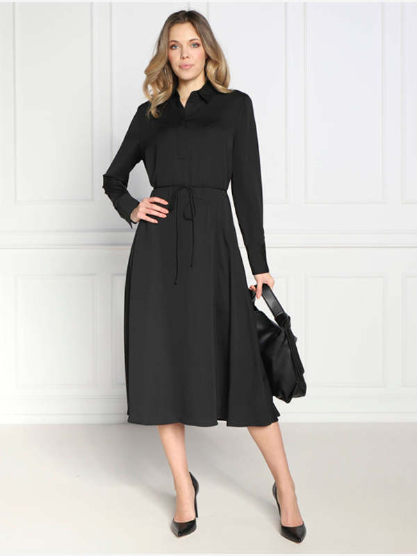 Recycled Cdc Midi Shirt Dress Ck Black / 42