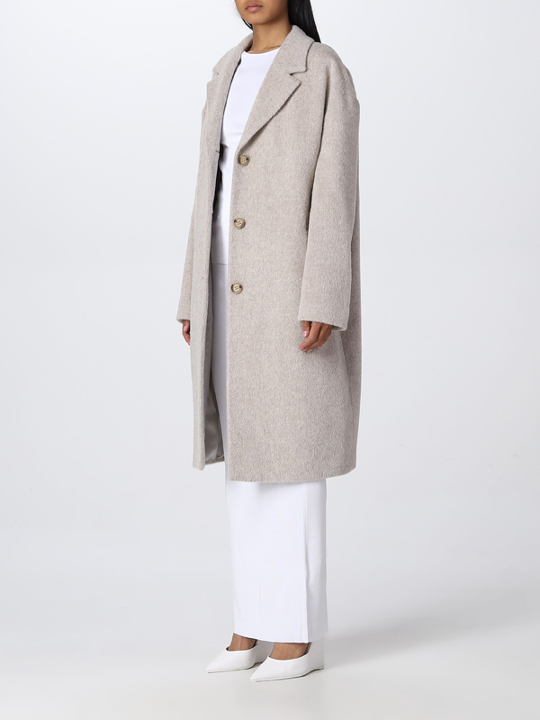 Textured Wool Coat Ecru / 42