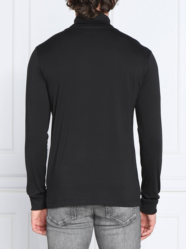 Smooth Cotton Ls Roll Neck Ck Black / L