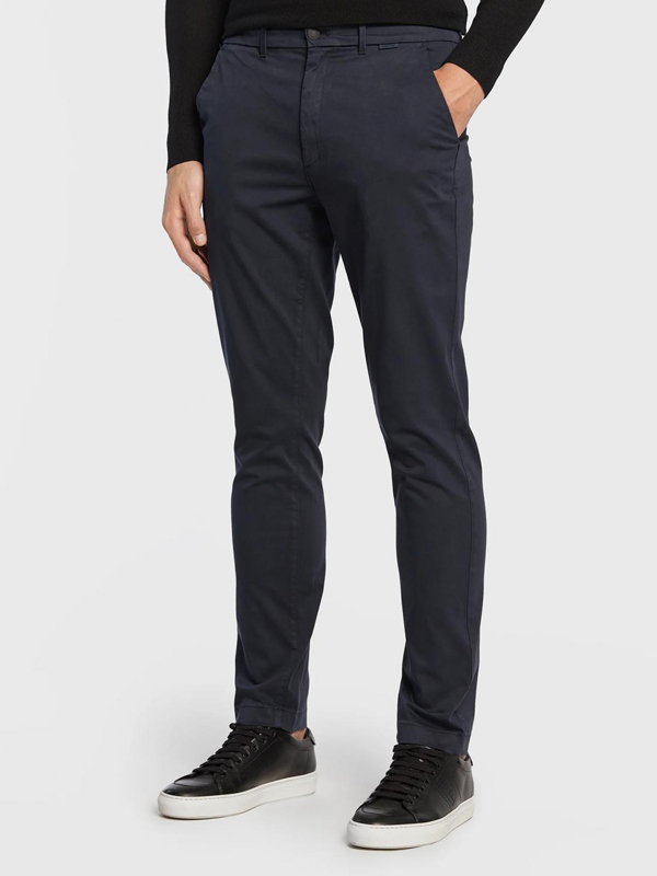 Sateen-Stretch Slim Chino Calvin Navy / 3230