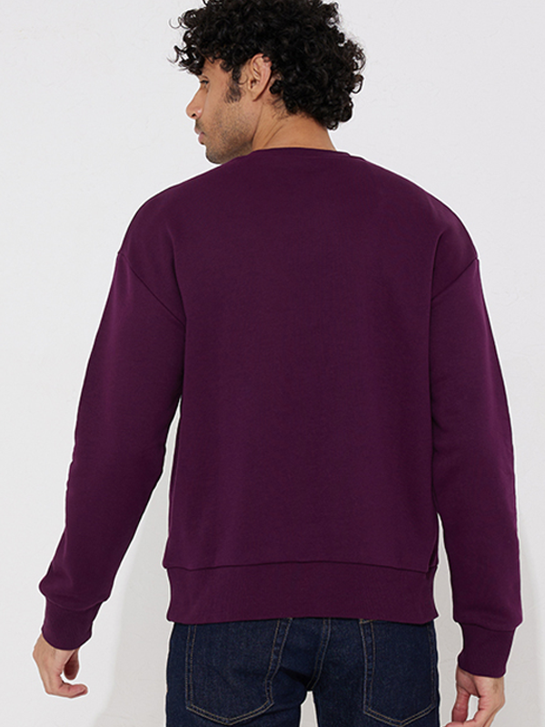 Textured Logo Box Comfort Crew Passion Plum / L