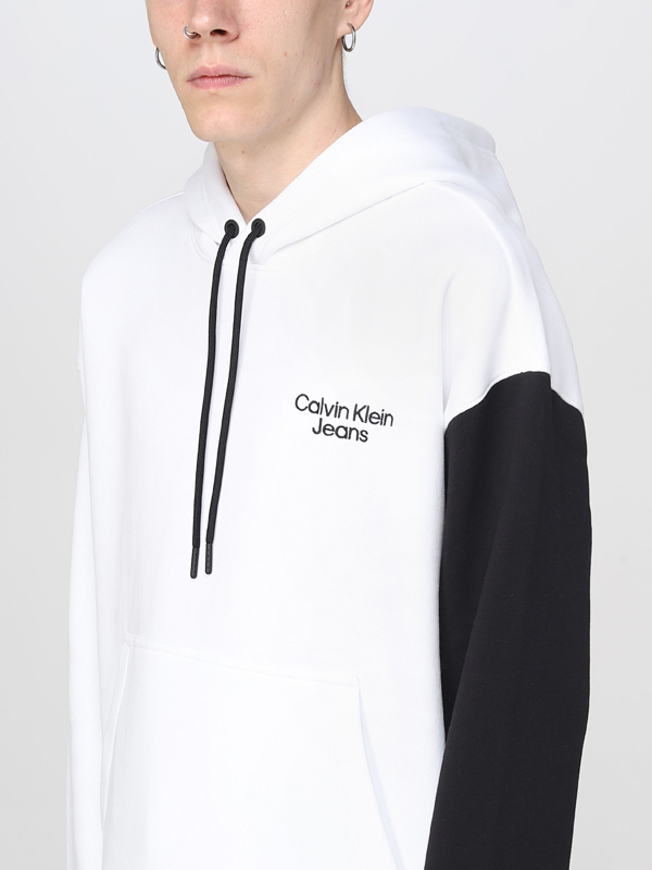 Stacked Colorblock Hoodie Bright White / Ck Black / L