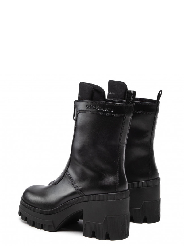 Chunky Heeled Boot W/Zip Black / 41