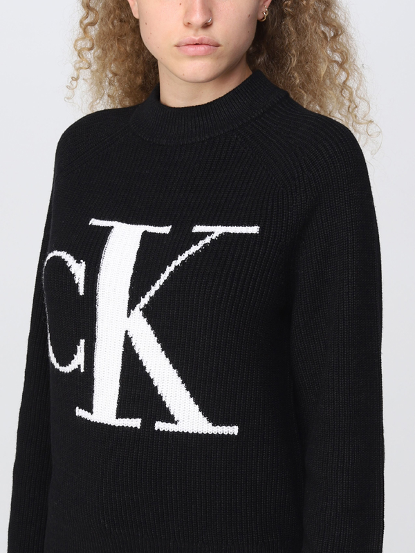 Blown Up Ck High Neck Sweater Ck Black / L