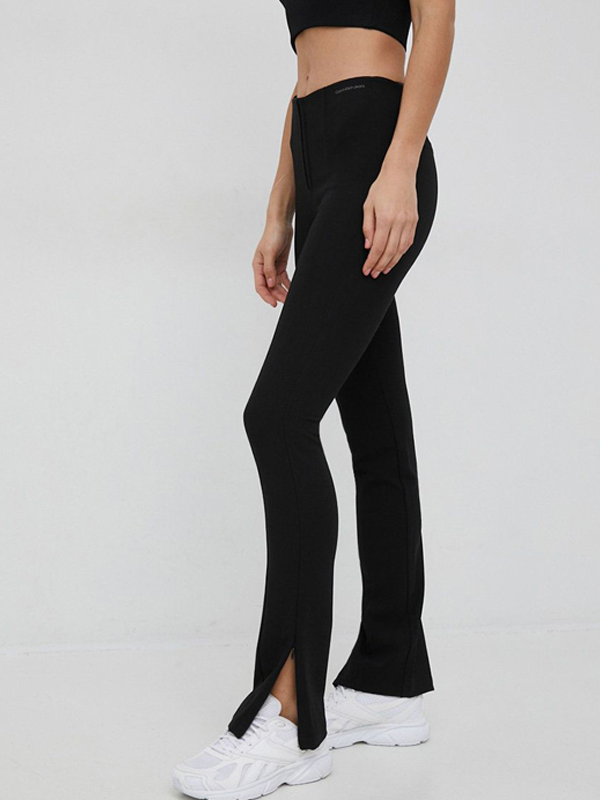 Slim Fit High Waist Pants Ck Black / L