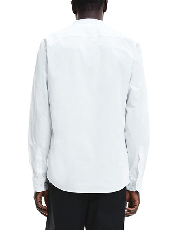 Stretch Poplin Stand Up Collar Bright White / L