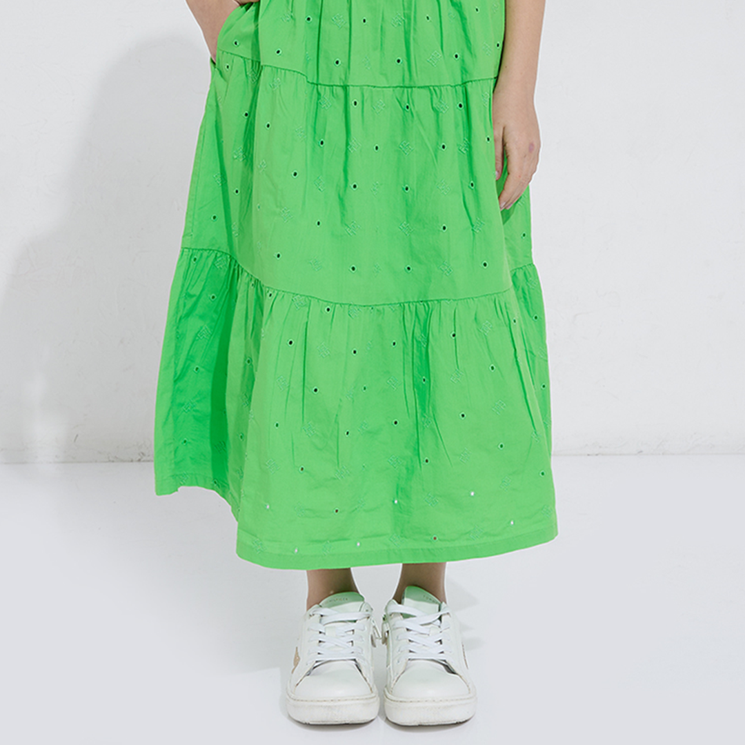 Monogram Broderie Anglaise Skirt Spring Lime / 12