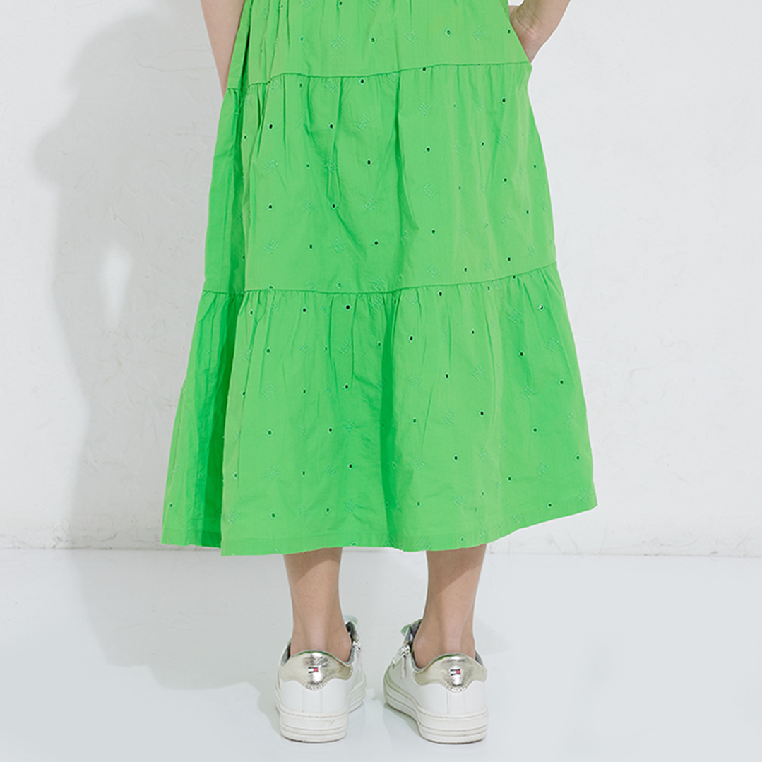 Monogram Broderie Anglaise Skirt Spring Lime / 12