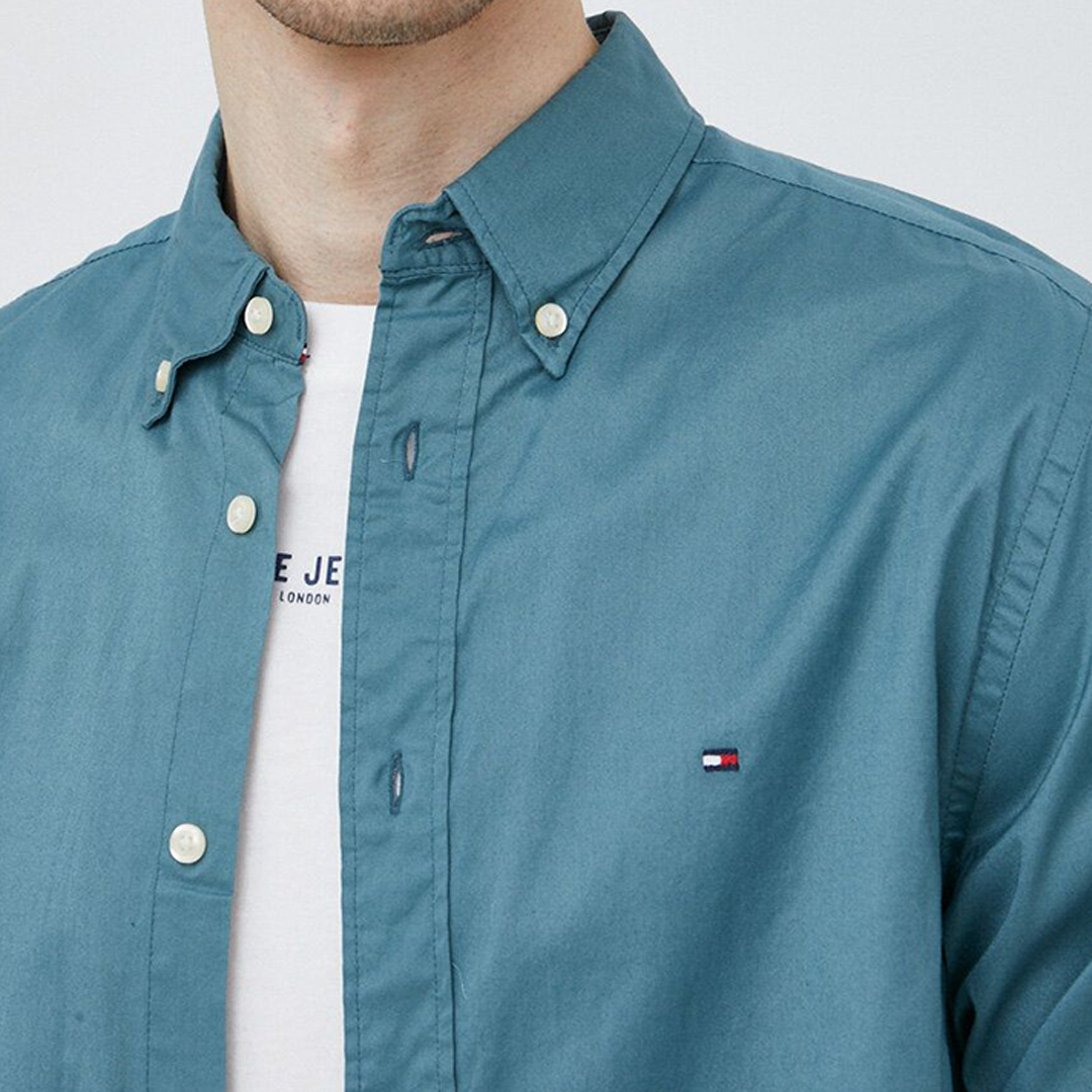 Flex Poplin Rf Shirt Frosted Green / L