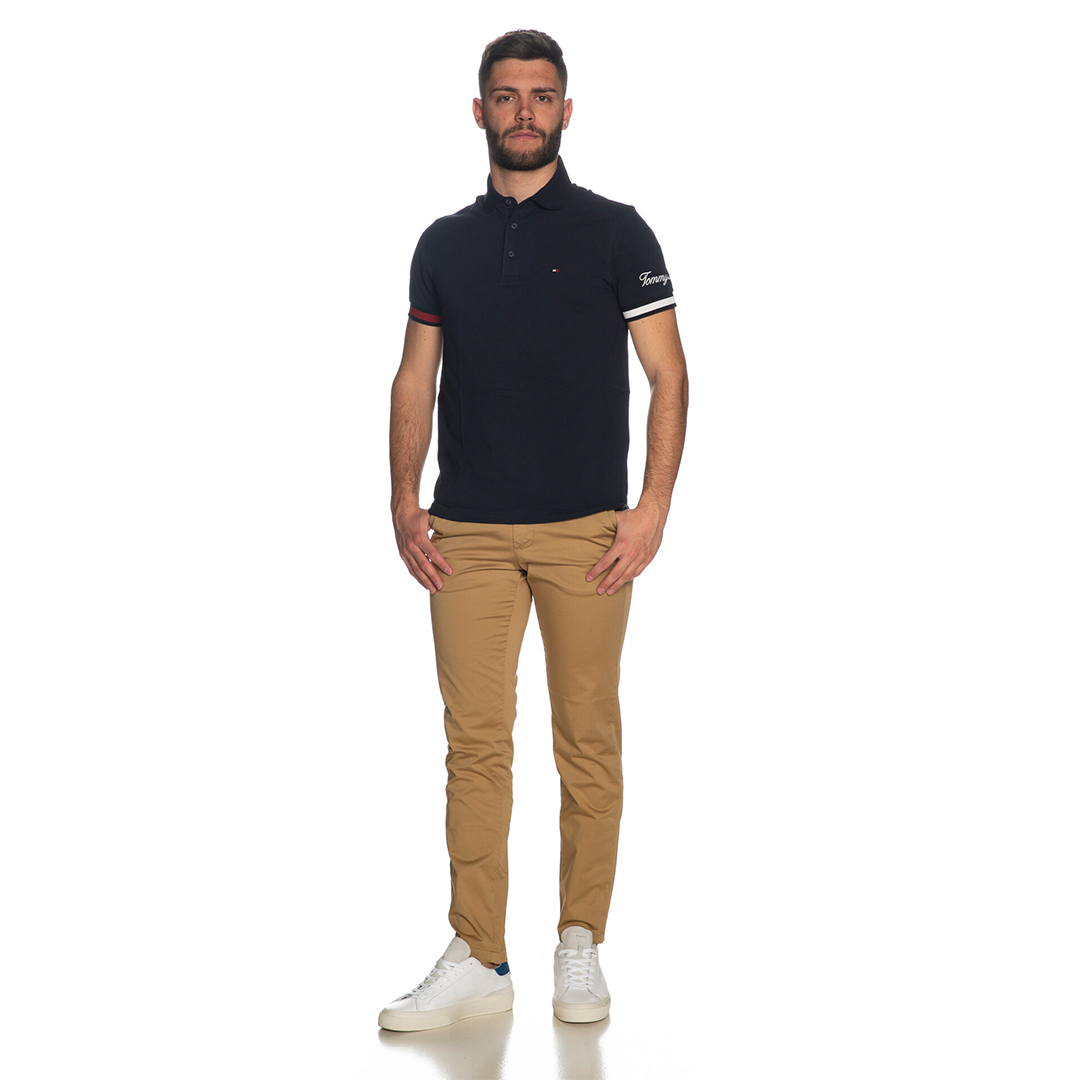 Flag Cuff Slim Polo Desert Sky / L