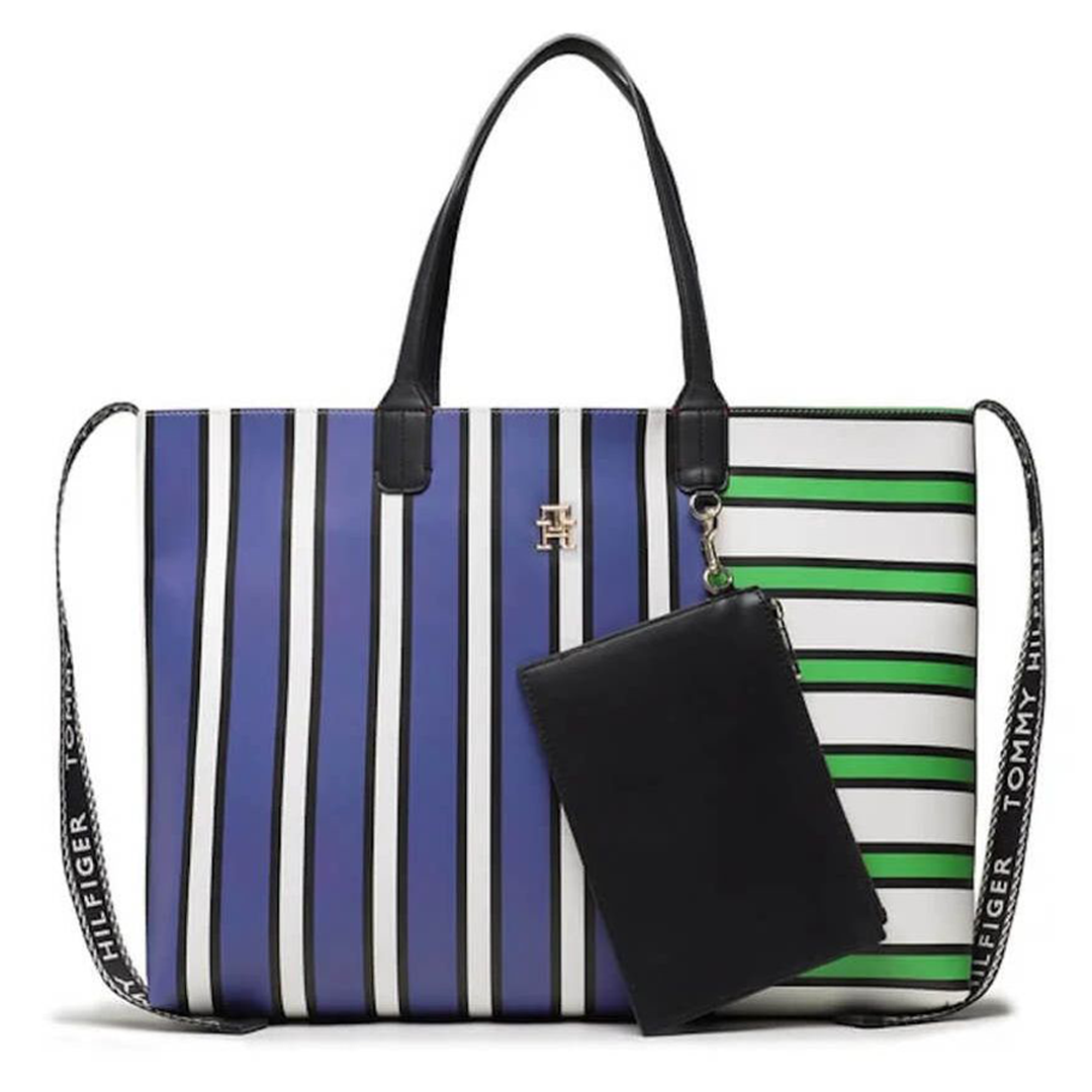 Iconic Tommy Tote Stripe Mix Blue/Green Mix / OS