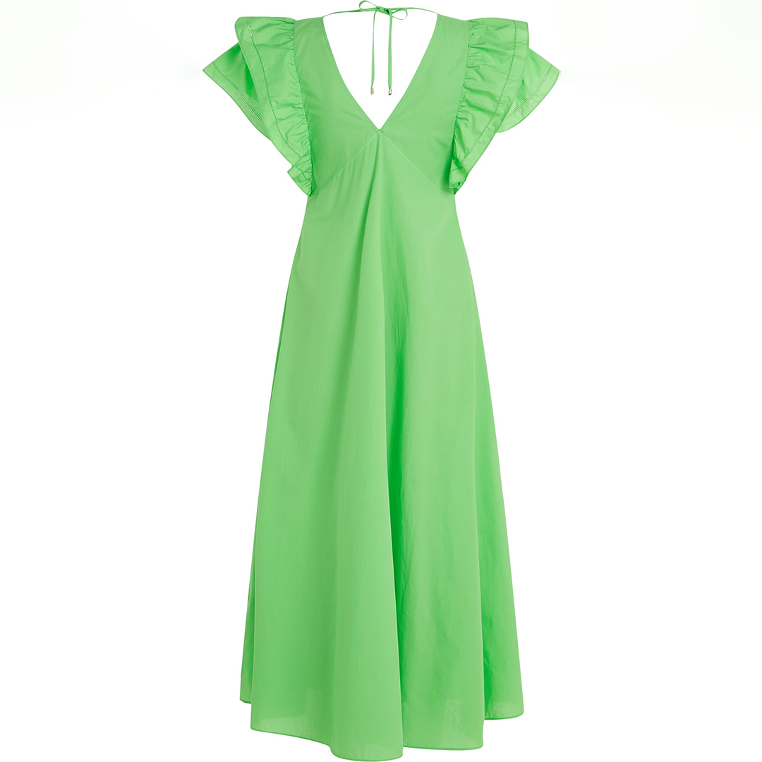 Co Sateen Frill Dress Slvls Spring Lime / 42