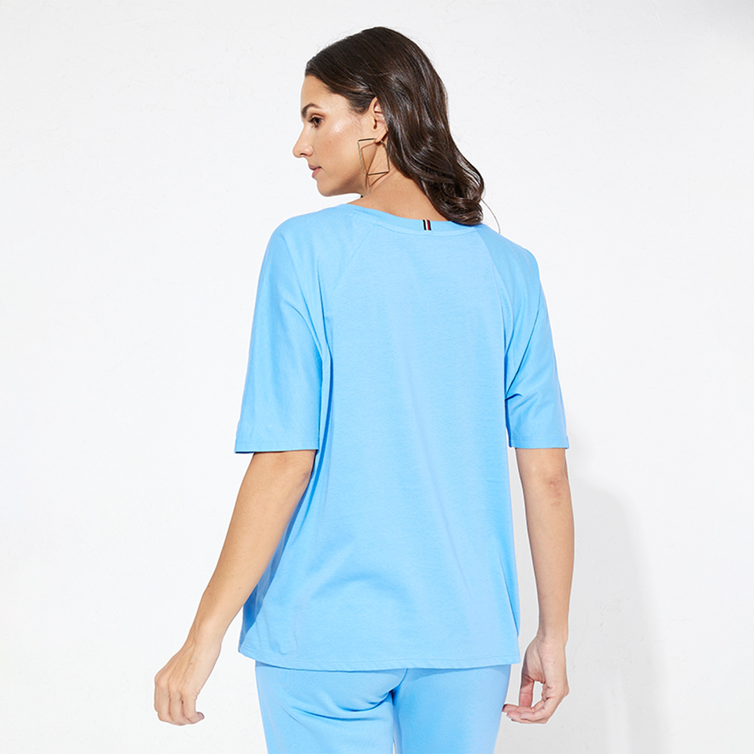 Relaxed Graphic C-Nk Tee Hydrangea Blue / L