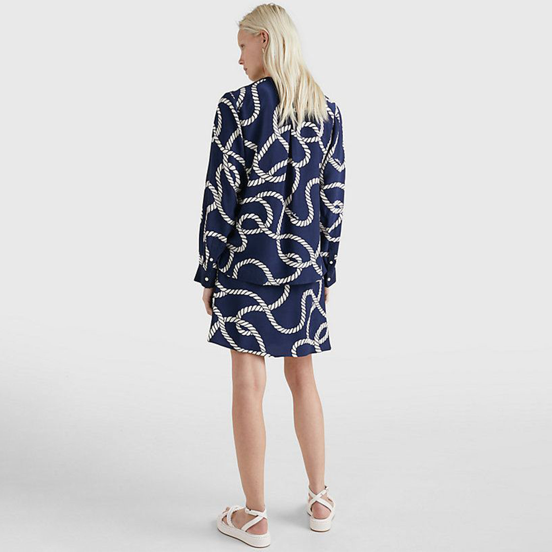 Vis Rope Print Blouse Ls Coastal Rope Carbon Navy / 42